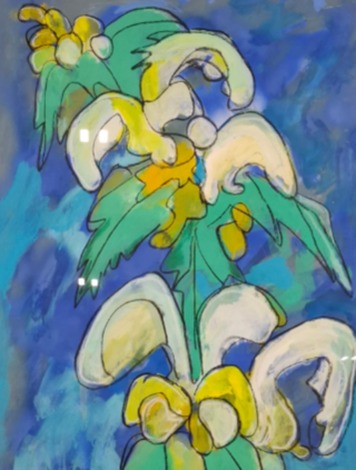 Gouache, Maya Wildevuur, Dovenetel, 1987